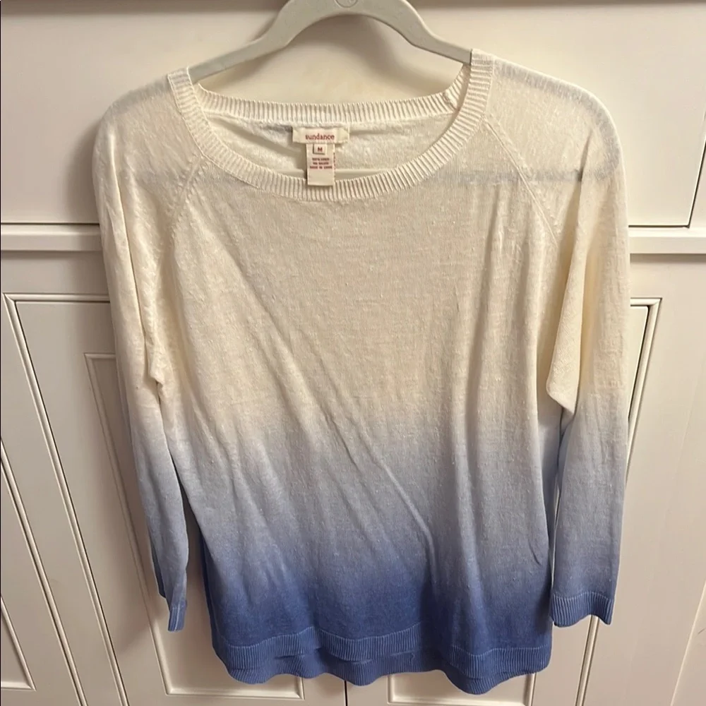 Sundance Blue and White Ombre Sweater